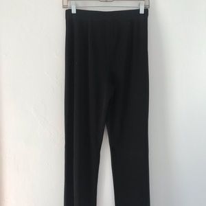 Exclusively Misook Black Pull On Dress Pants Wide Leg Elastic Waist